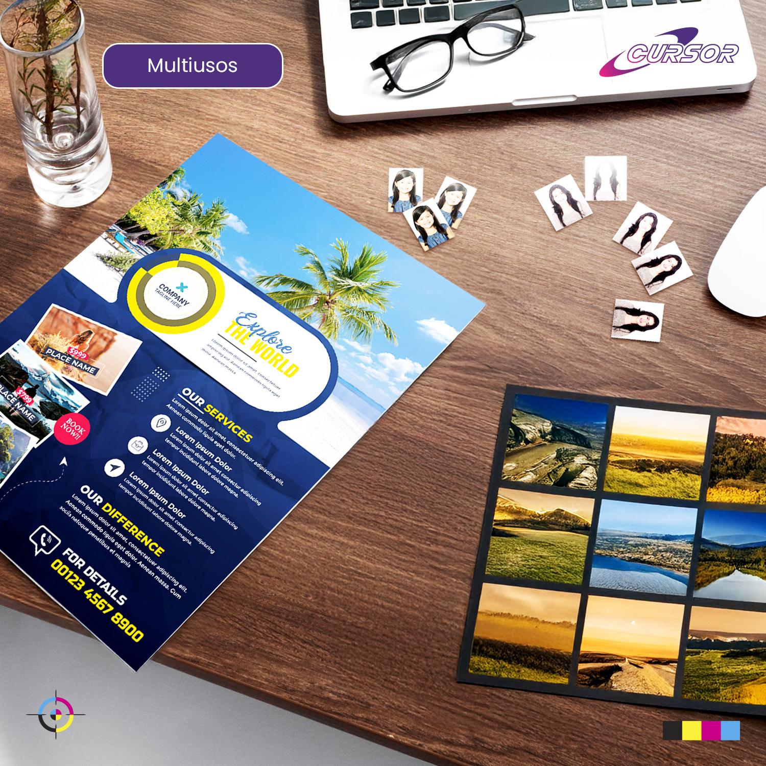 PAPEL FOTOGRAFICO GLOSSY A3 200 GR PACK 100 HOJAS CURSOR - 5