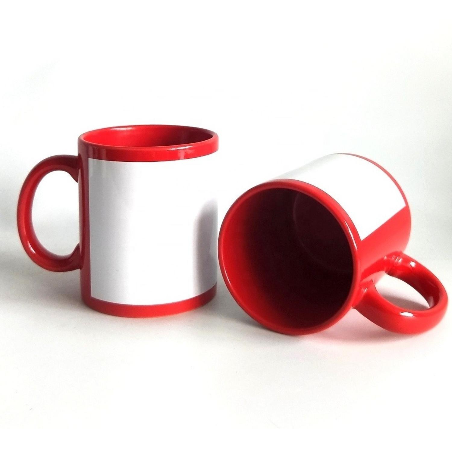 TAZON TAZA ROJA CON PARCHE PARA SUBLIMAR O ESTAMPAR 11OZ - 3