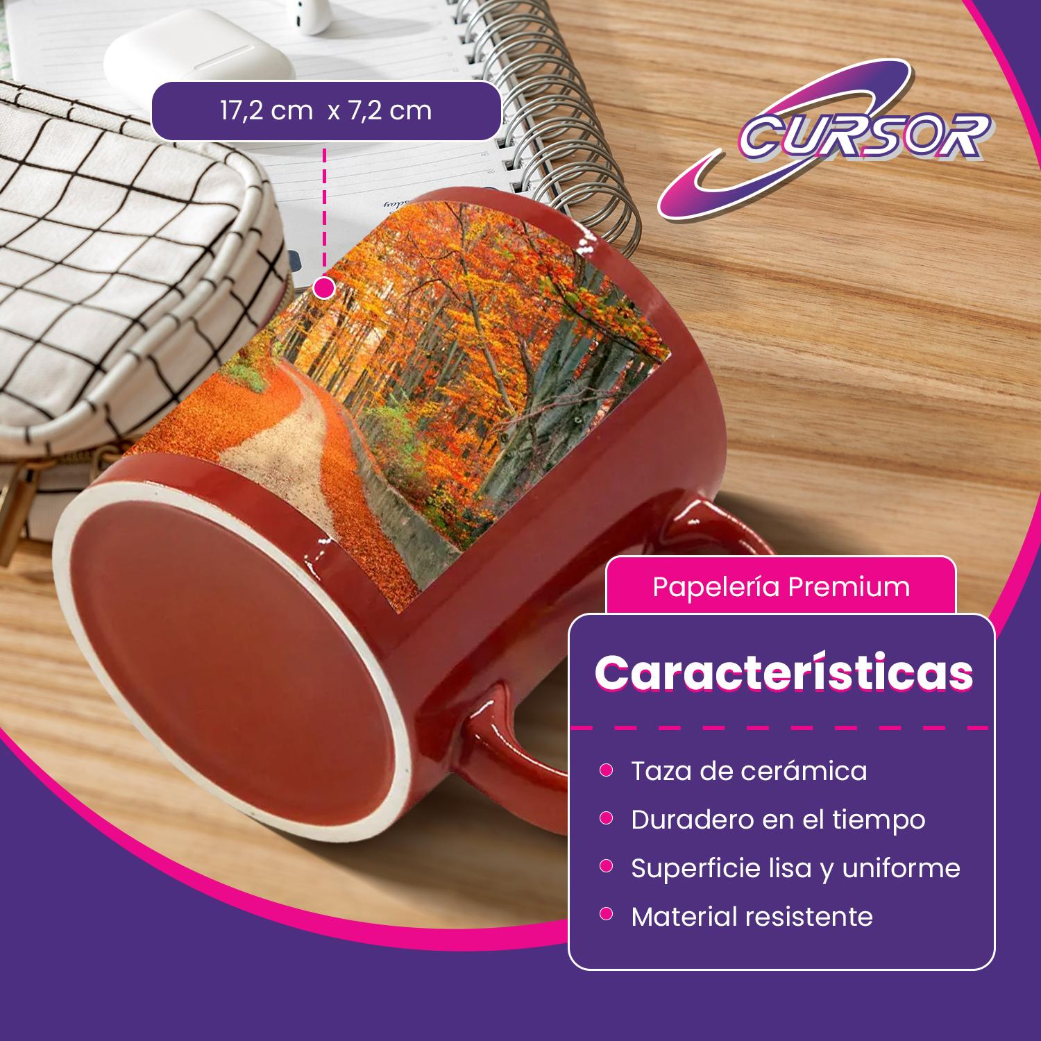 TAZON TAZA ROJA CON PARCHE PARA SUBLIMAR O ESTAMPAR 11OZ - 4
