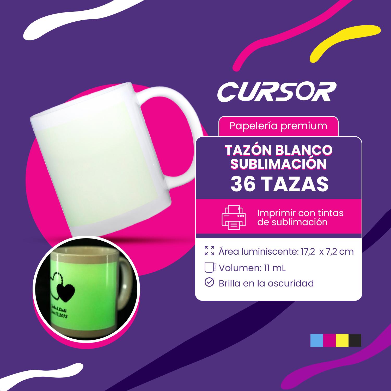 CAJAS 36 TAZON TAZON BLANCO SUBLIMACION BRILLA OSCURIDAD - 2