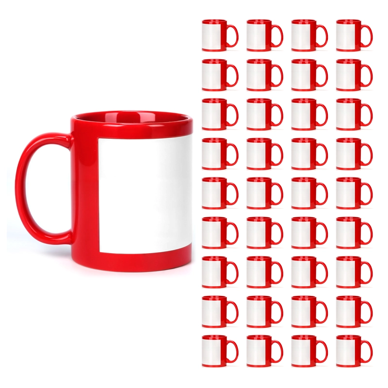 CAJA 36 X TAZON TAZA ROJA CON PARCHE PARA SUBLIMAR - 1