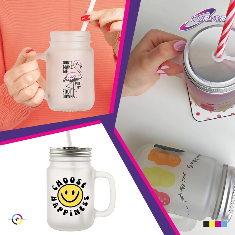 JARRO SHOPERO MASON VIDRIO CON BOMBILLA 430ML PARA SUBLIMAR - 7