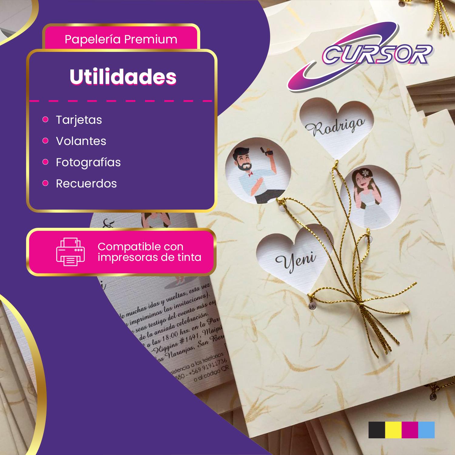 PAPEL OPALINA HILADA 200G BLANCA OFICIO CURSOR 100 HOJAS - 4