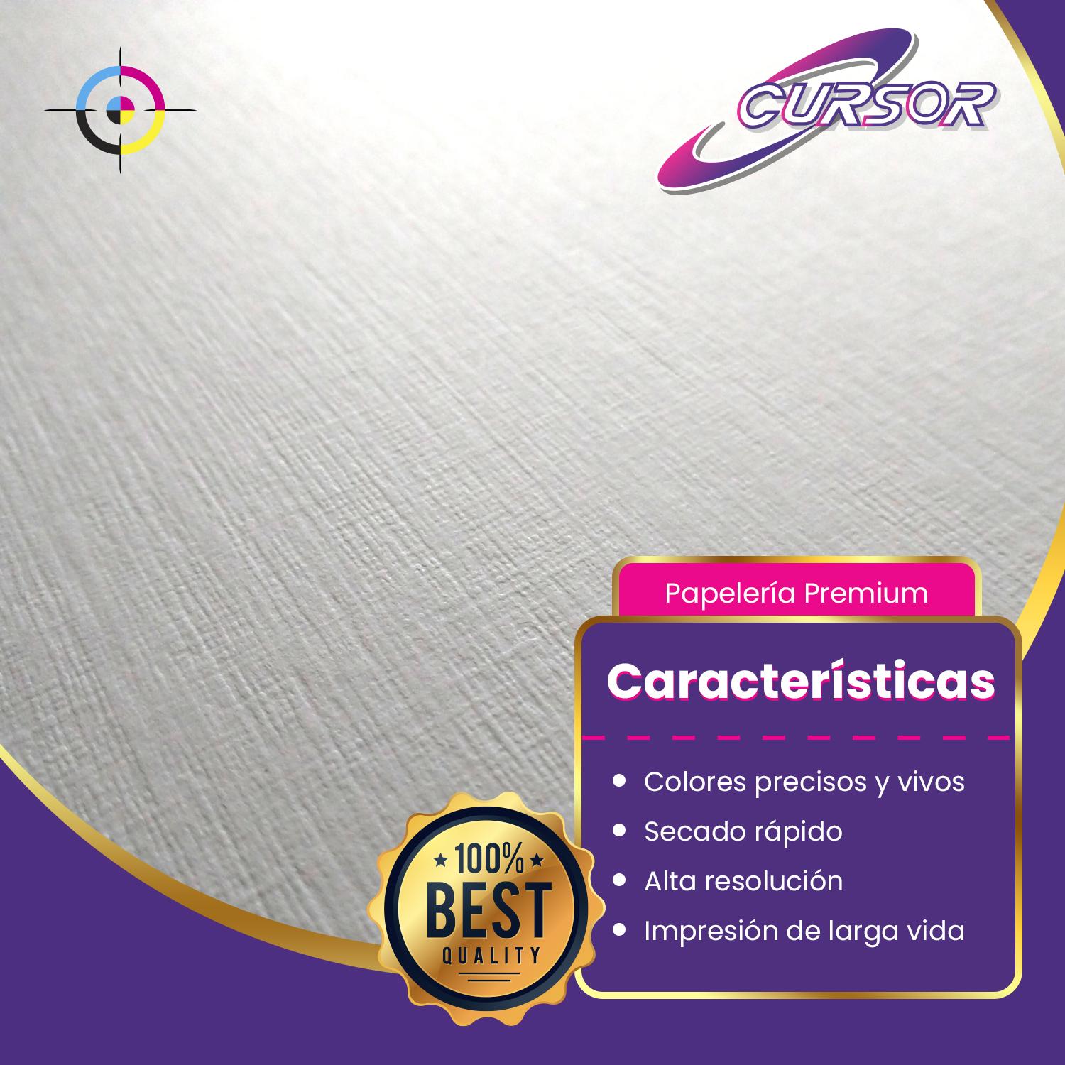 PAPEL OPALINA HILADA 200G BLANCA OFICIO CURSOR 100 HOJAS - 5