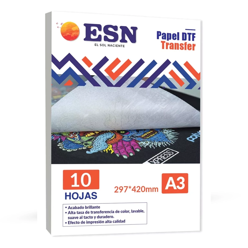 PAPEL FILM DTF A3 10 HOJAS - DIRECT TO FILM - ESN - 1