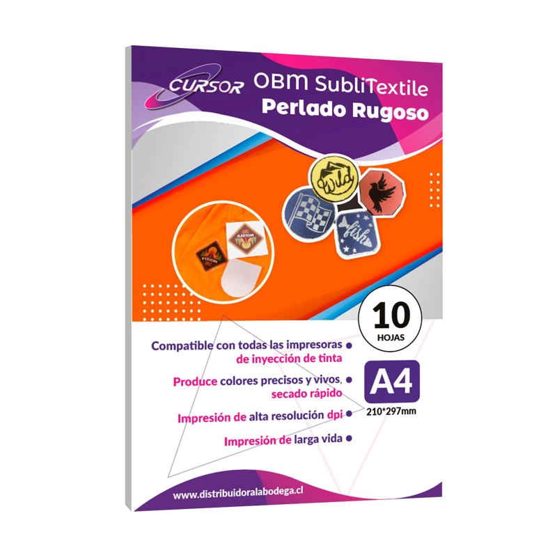 PAPEL OBM SUBLITEXTIL PERLADO RUGOSO 10 HOJAS A4 - 1