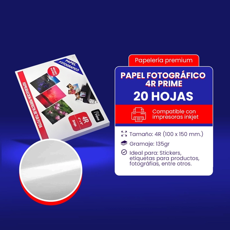 PAPEL FOTOGRAFICO 4R PRIME PACK 20 UNI - 2