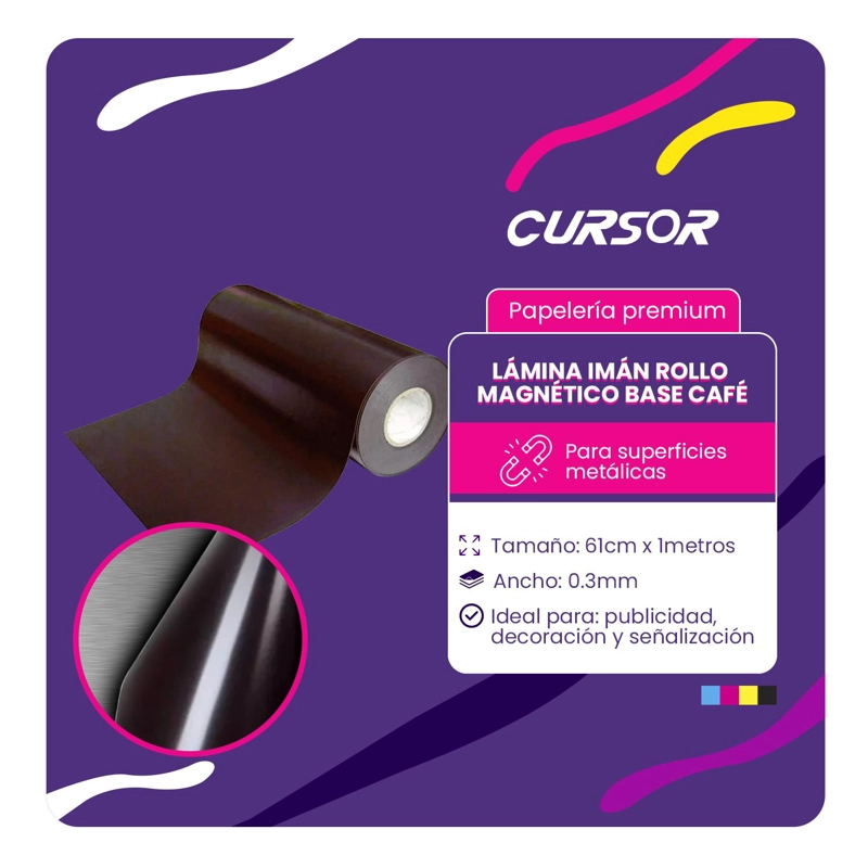 LAMINA IMAN ROLLO MAGNE TICO BASE CAFE  0.3MM 0.61 CM X1 METRO - 3