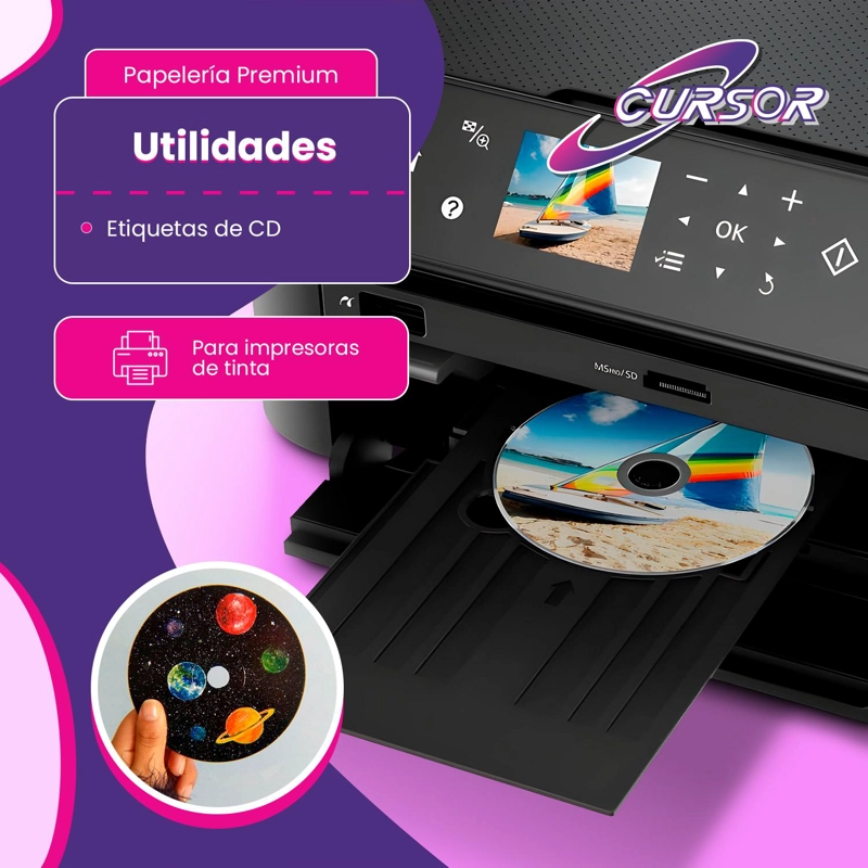 CD R CDS IMPRIMIBLE 52X700MB TORTA 100 UNIDADES CURSOR - 3