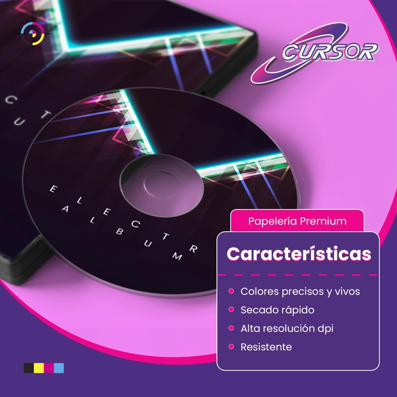 CD R CDS IMPRIMIBLE 52X700MB TORTA 100 UNIDADES CURSOR - 4