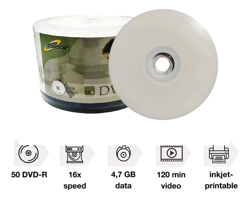 DVD R 16X 4.7GB PRINTABLE ESN PLUS PACK 50 - 3