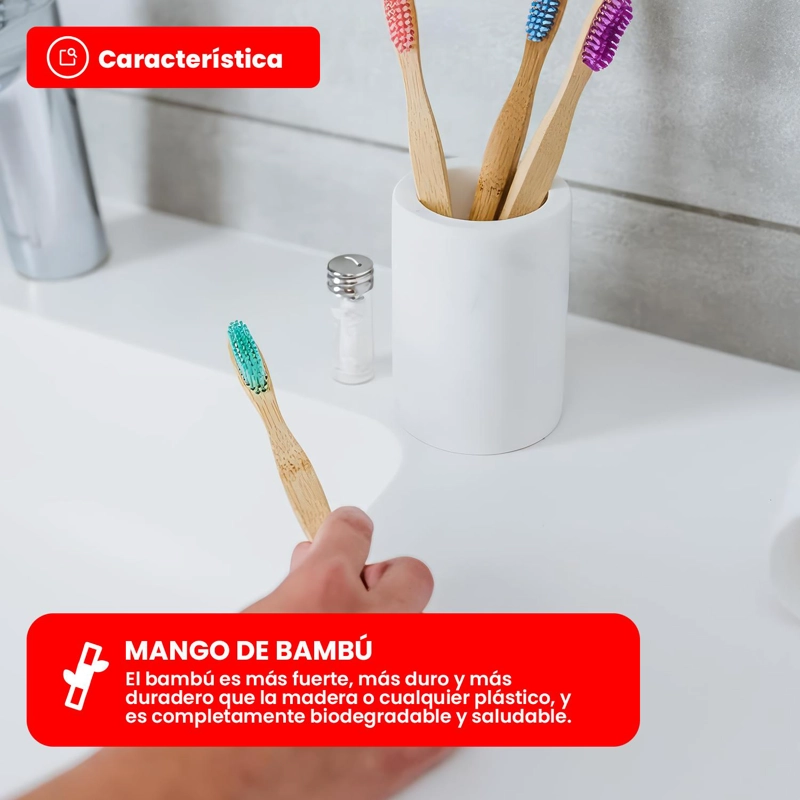 PACK 12 CEPILLO DE DIENTES BAMBU SHIZEN MARRON TAMAÑO DURO - 3