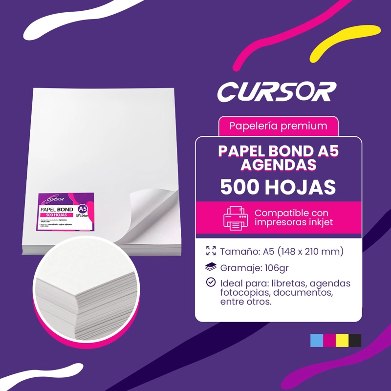 RESMA BOND 106 GR 500 HOJAS A5 (14.8X21 CM) BLANCO TAMAÑO A5 - 2