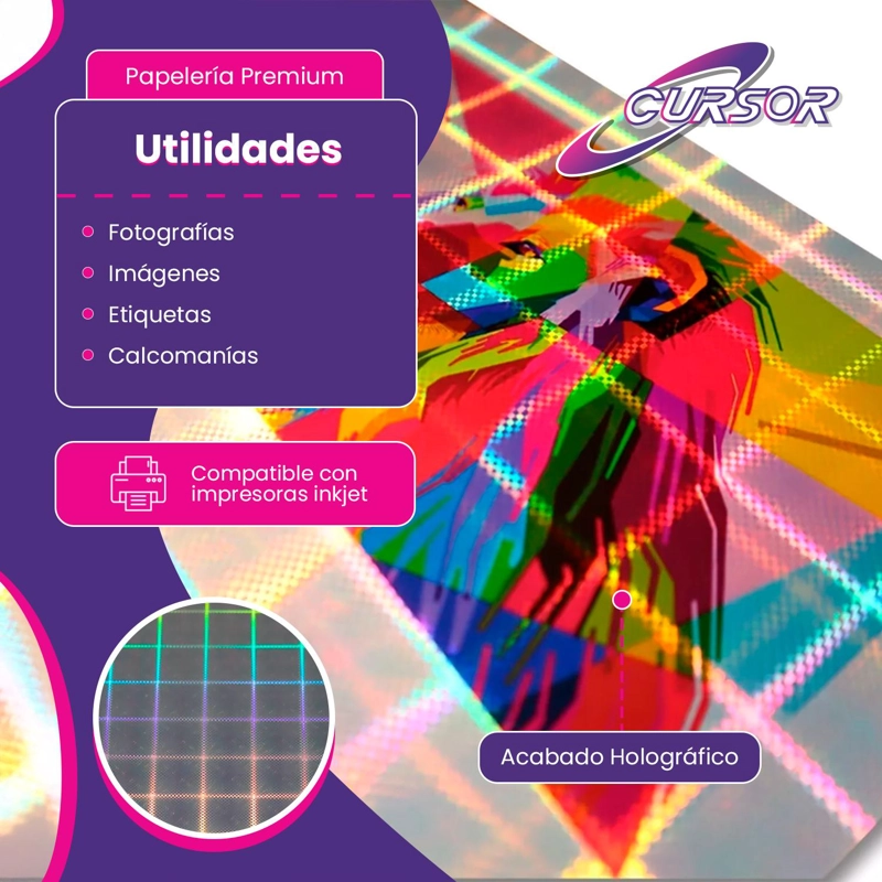 VINILO ADHESIVO TORNASOL CUADRADOS AGUA IMPRIMIBLE A4 20HJS - 3