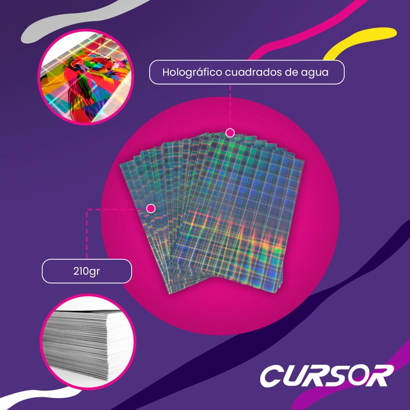 VINILO ADHESIVO TORNASOL CUADRADOS AGUA IMPRIMIBLE A4 20HJS - 7