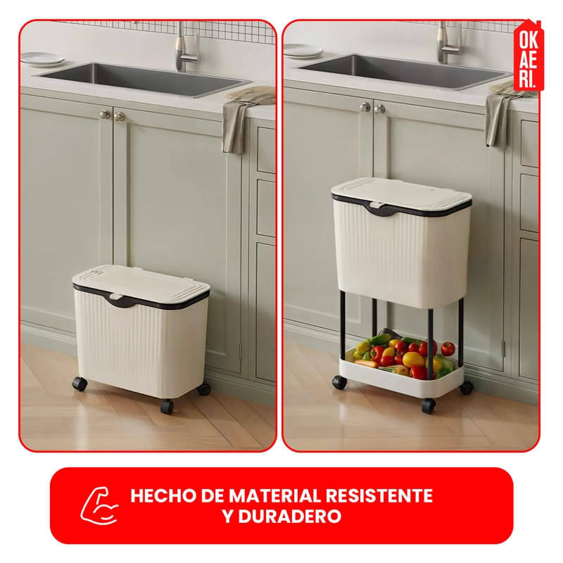 ESTANTE DE ALMACENAMIENTO CONTENEDOR CON REPISA Y RUEDAS - 3