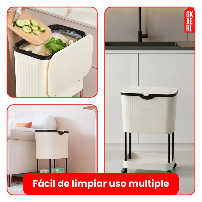 ESTANTE DE ALMACENAMIENTO CONTENEDOR CON REPISA Y RUEDAS - 5