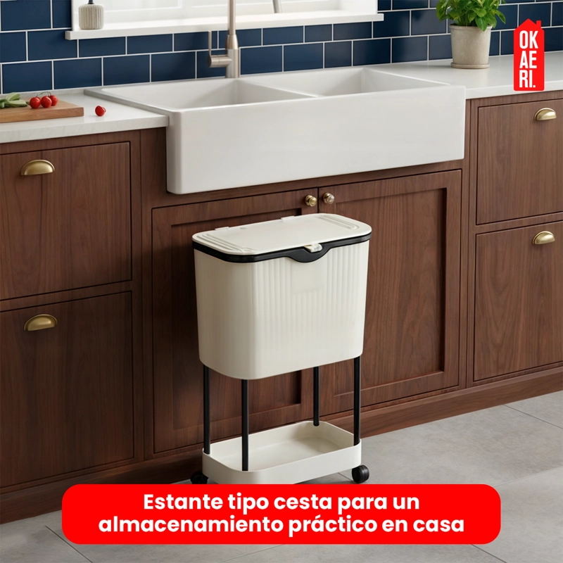 ESTANTE DE ALMACENAMIENTO CONTENEDOR CON REPISA Y RUEDAS - 6