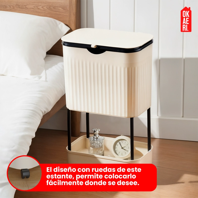 ESTANTE DE ALMACENAMIENTO CONTENEDOR CON REPISA Y RUEDAS - 7