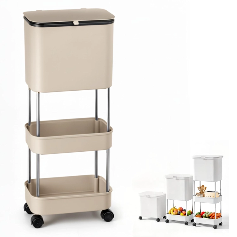 ESTANTE DE ALMACENAMIENTO CONTENEDOR CON REPISA Y RUEDAS - 8