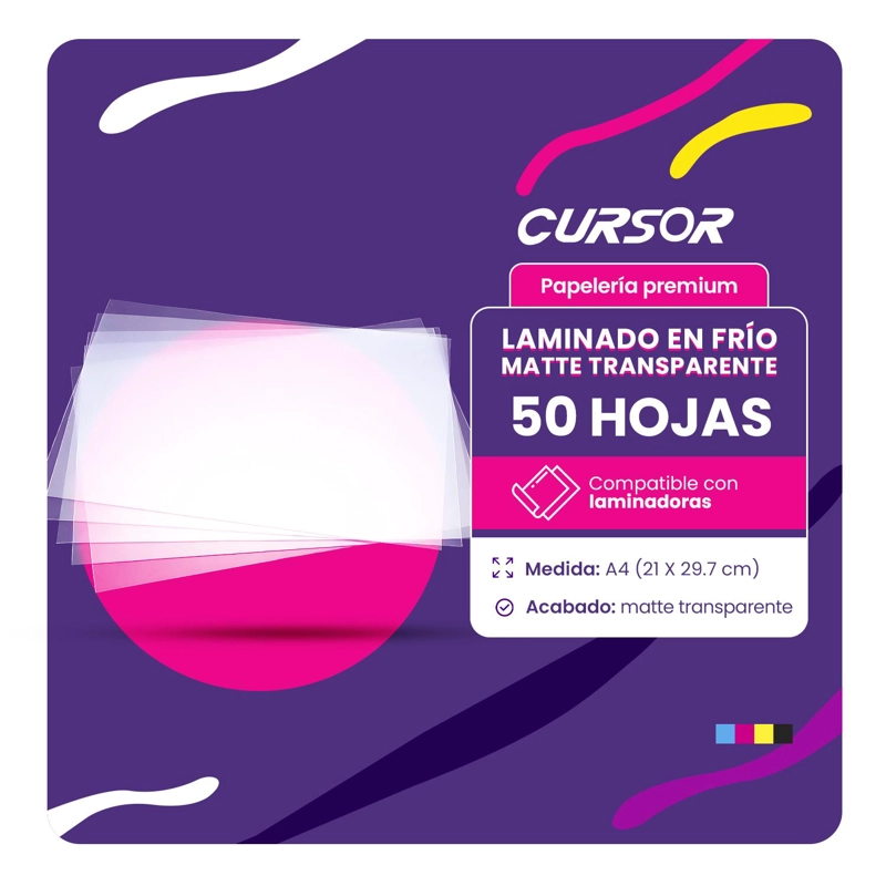 LAMINADO EN FRIO DISEÑO TRANSPARENTE MATTE 50 HOJAS A4 CURSOR TAMAÑO A4 - 2
