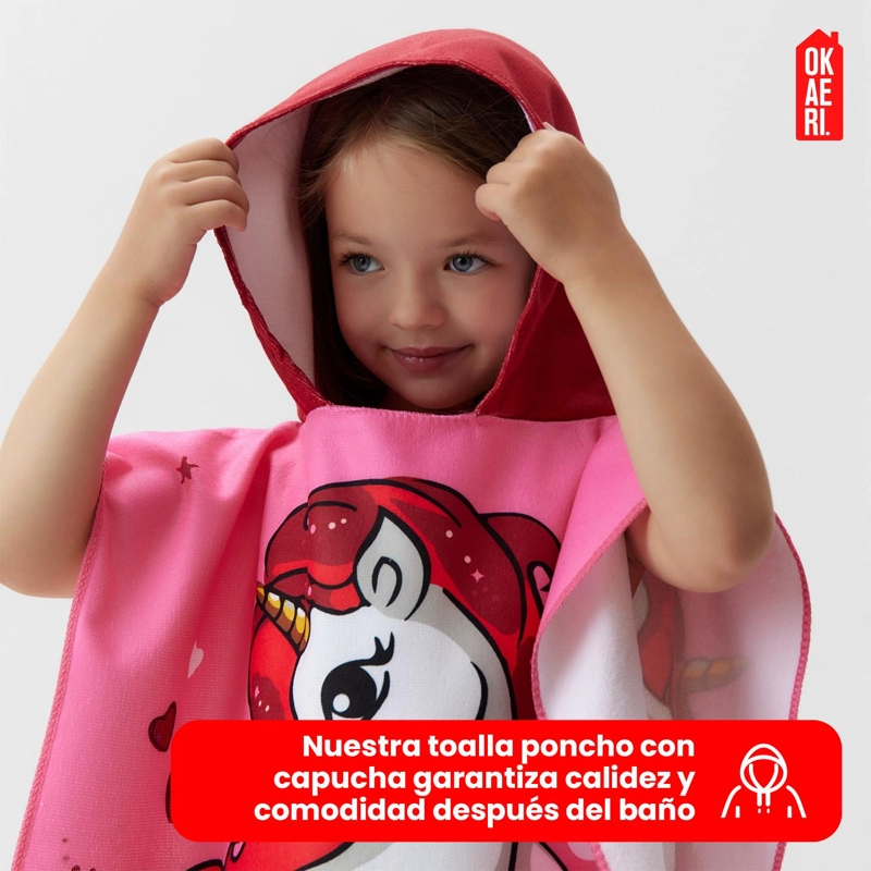 TOALLA DE BAÑO / PLAYA CON CAPUCHA NIÑAS Y NIÑOS - 4