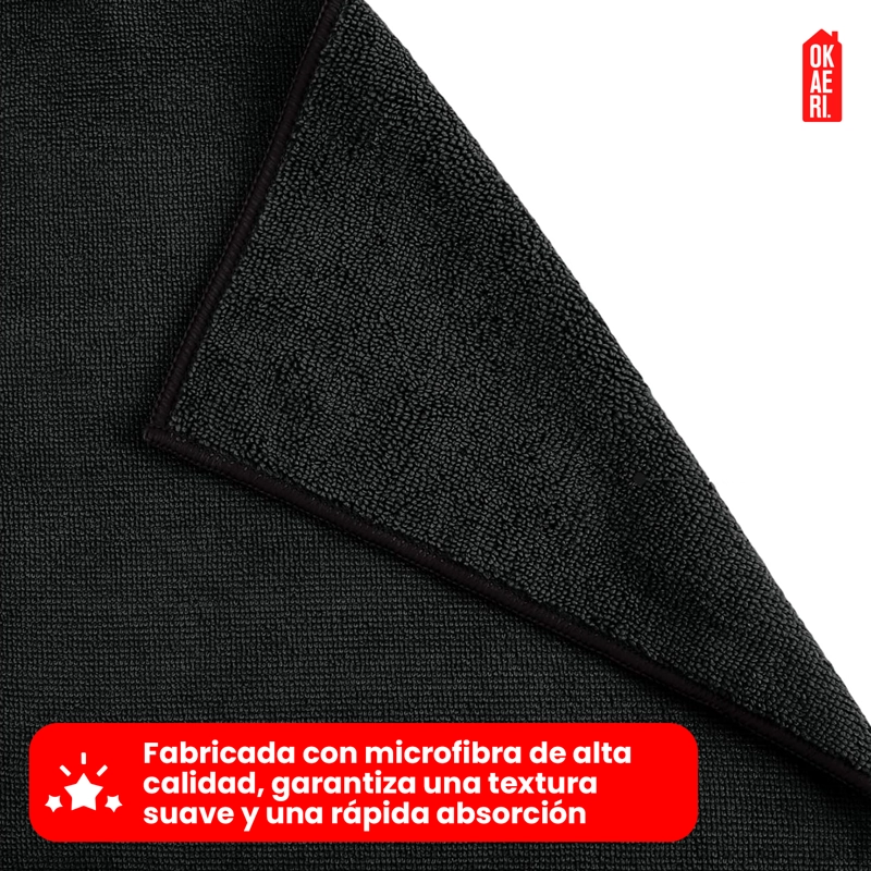 PACK 6 TOALLAS NEGRA PELUQUERIA HOTEL BARBERIA SPA GYM 77*41 CM - 7