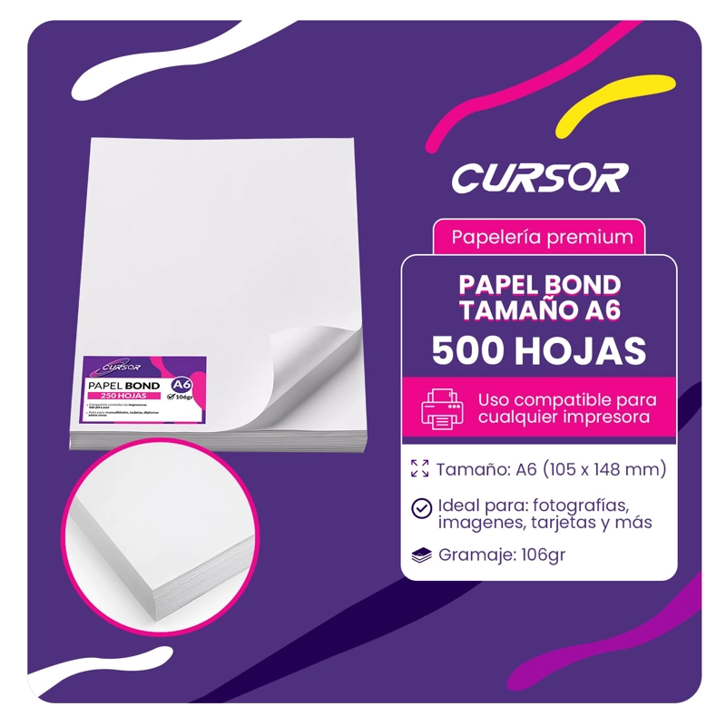 PAPEL BOND 106G A6 500H CURSOR - 1