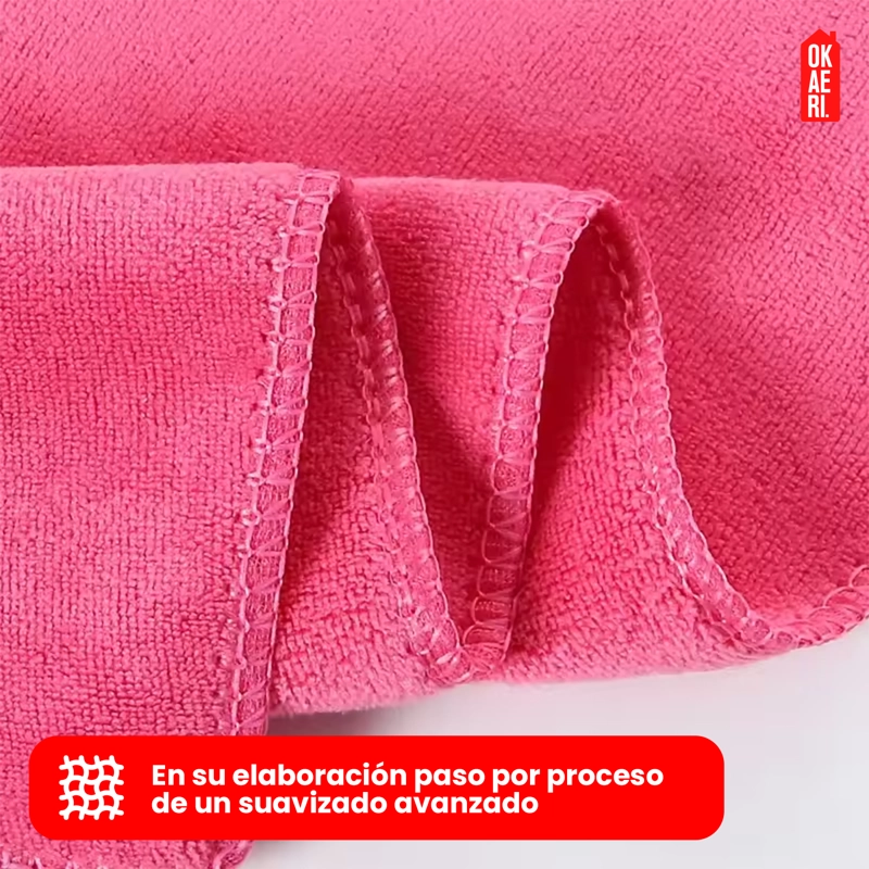 SET DE 6 PAÑOS / TOALLAS LISAS COLORES MIXTOS MICROFIBRA 35*75 CM LISOS COLORES MIXTOS - 4