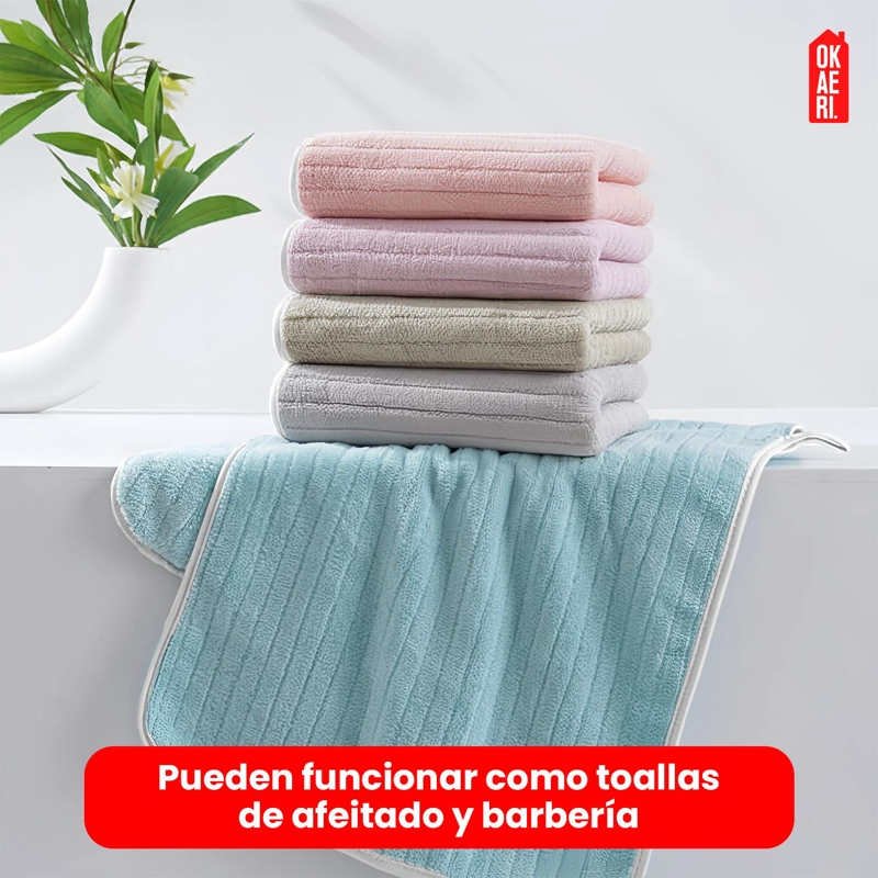 PACK 6 TOALLAS MANO MICROFIBRA 35*75CM BORDES BLANCOS - 5