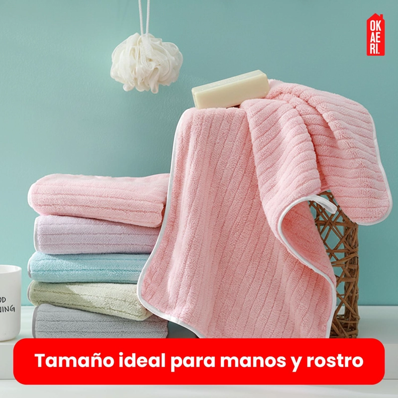 PACK 6 TOALLAS MANO MICROFIBRA 35*75CM BORDES BLANCOS - 7