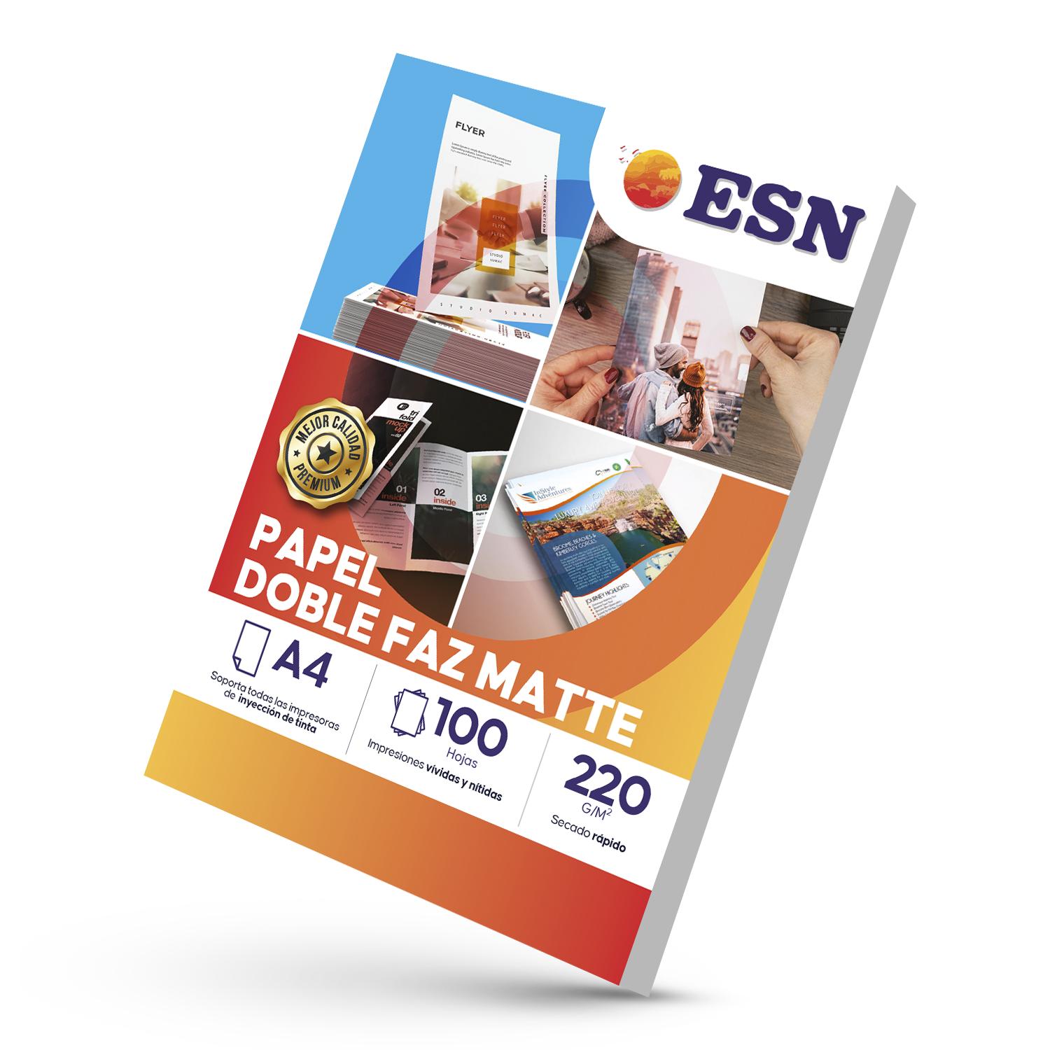PAPEL GLOSSY DOBLE FAZ A4 220G 100H ESN TAMAÑO A4 - 1