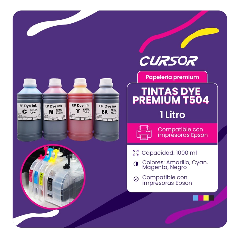 TINTA DYE PREMIUM ALTERNATIVA COMPATIBLE T504 1 LT T504 MAGENTA - 3