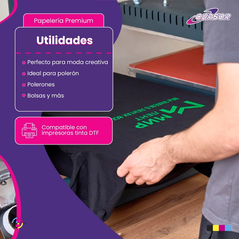 PAPEL DTF 100 HOJAS A4 CURSOR 210G TAMAÑO A4 - 3