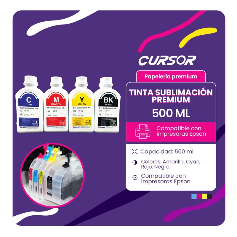 TINTAS SUBLIMACION 500ML ALTERNATIVA AMARILLO - 2