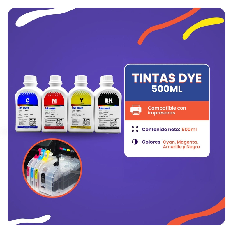 TINTA DYE COREANA IMPRESORA ALTERNATIVA COMPATIBLE 500ML MAGENTA - 2