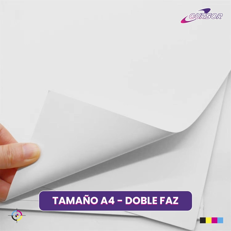 PAPEL FOTOGRAFICO DOBLE FAZ GLOSSY CURSOR A4 120 GR 100 HJS - 2