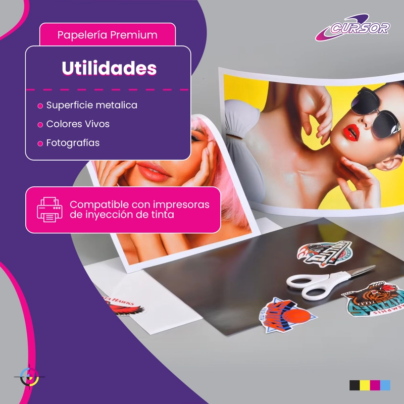 PAPEL FOTOGRAFICO GLOSSY MAGNE TICO IMAN 20 HOJAS A4 CURSOR - 3