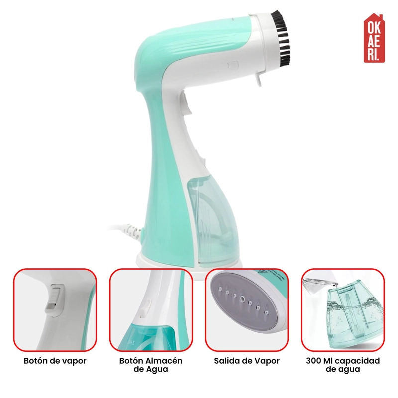 PLANCHA A VAPOR VERTICAL MARCA OKAERI 300ML 1500W - 2