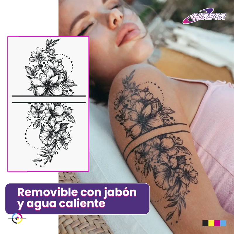 PAPEL TATUAJE TEMPORAL TRANSPARENTE INKJET 5 HOJAS A4 CURSOR TAMAÑO A4 - 4