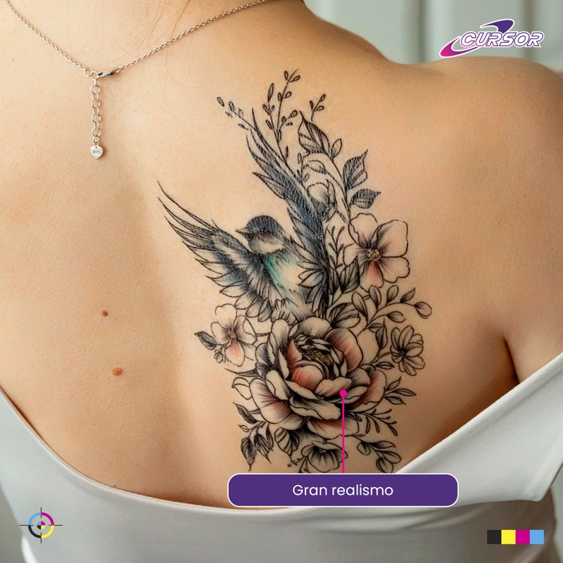 PAPEL TATUAJE TEMPORAL TRANSPARENTE INKJET 5 HOJAS A4 CURSOR TAMAÑO A4 - 7