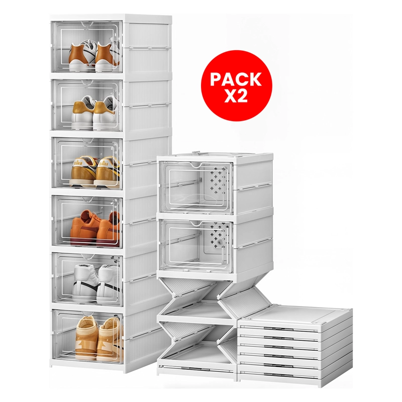 PACK X2 CAJA ORGANIZADORA DE ZAPATOS APILABLE - 1