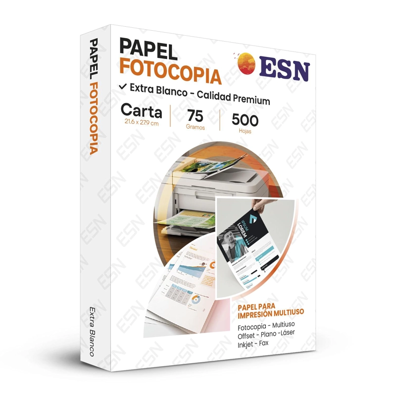 RESMA PAPEL FOTOCOPIA EXTRA BLANCO CARTA 75GR 500 HOJAS ESN TAMAÑO CARTA - 1