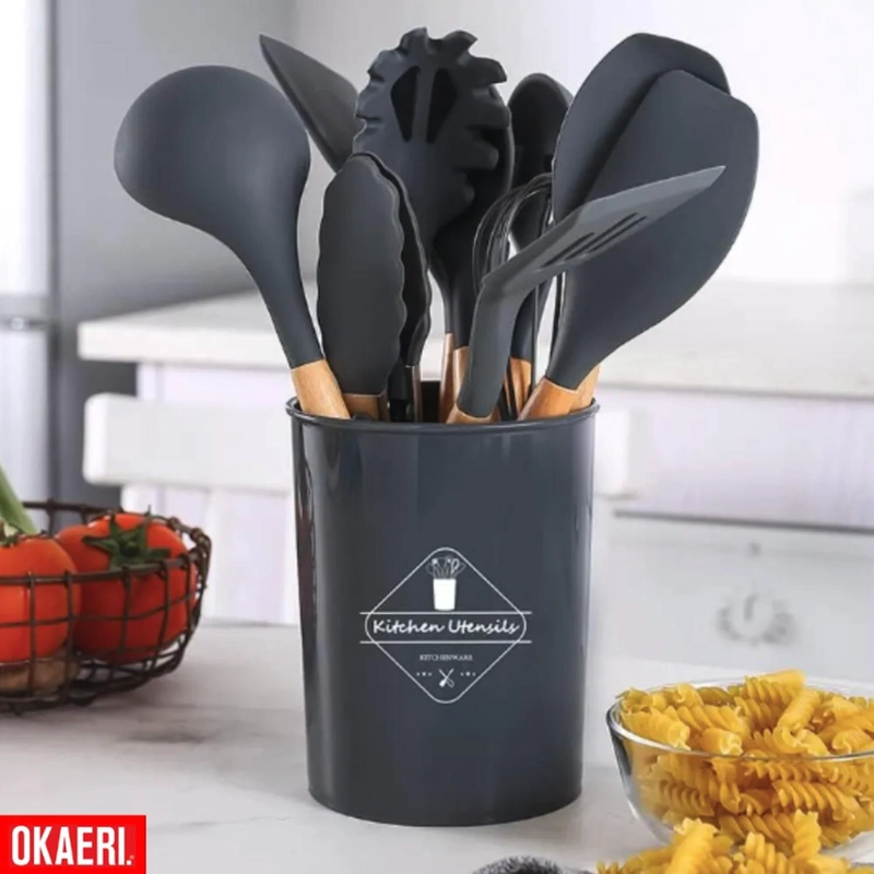 12 PIEZAS DE PALAS Y ESPATULAS UTENSILIOS OKAERI REPOSTERIAS - 5