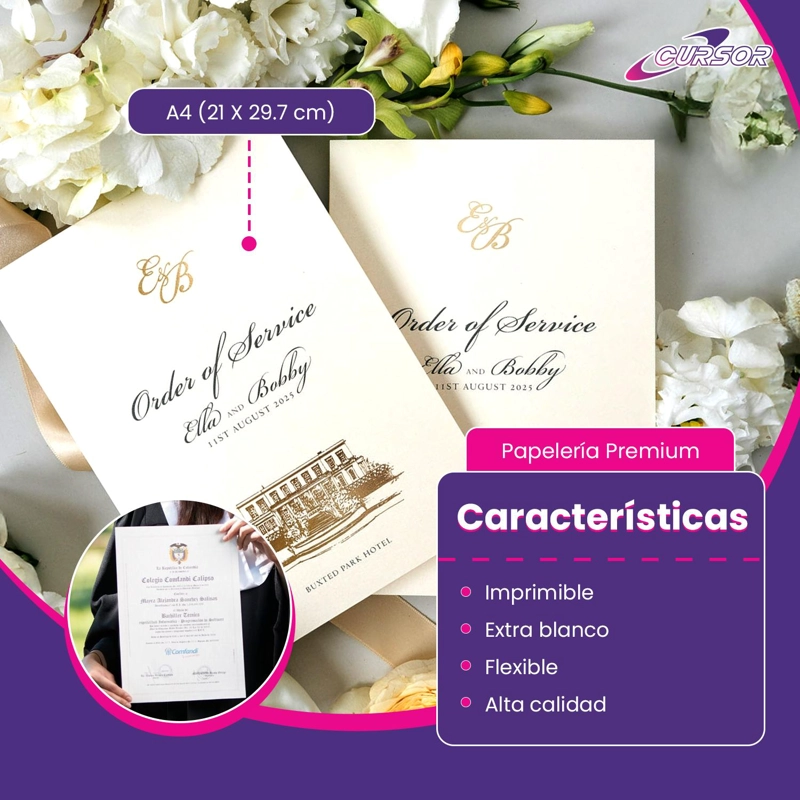 CARTULINA OPALINA 180 GR LISA EXTRA BLANCA A4 100 HOJAS - 3