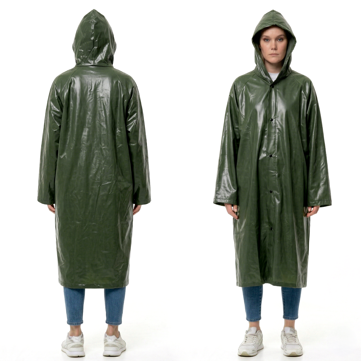 PONCHO IMPERMEABLE CON GORRO CAPA PARA LLUVIA REFORZADO - 1