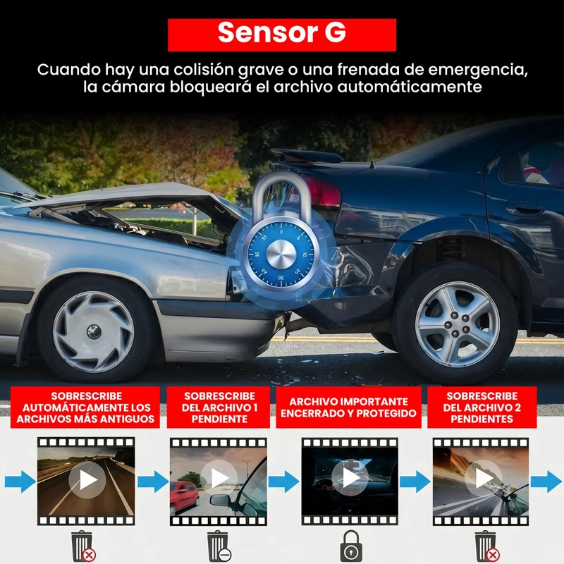 CAMARA AUTO DUAL LENS DVR FULL HD 1080P DASH CAM DOBLE LENTE - 8