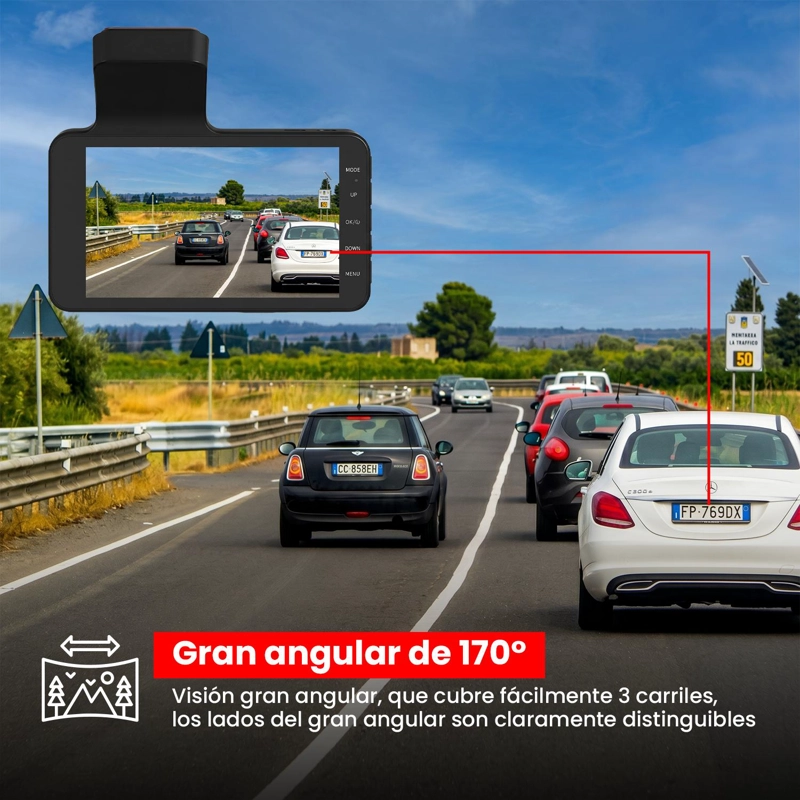 CAMARA AUTO DUAL LENS DVR FULL HD 1080P DASH CAM DOBLE LENTE - 9