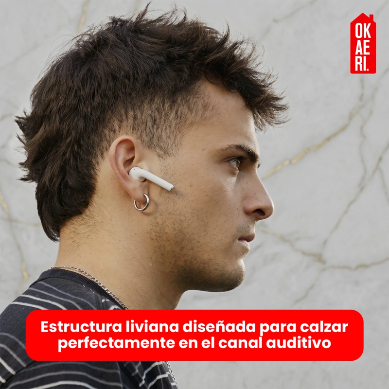 AUDIFONOS INALAMBRICOS BLUETOOTH TWS AP66 MANOS LIBRE BLANCO - 3