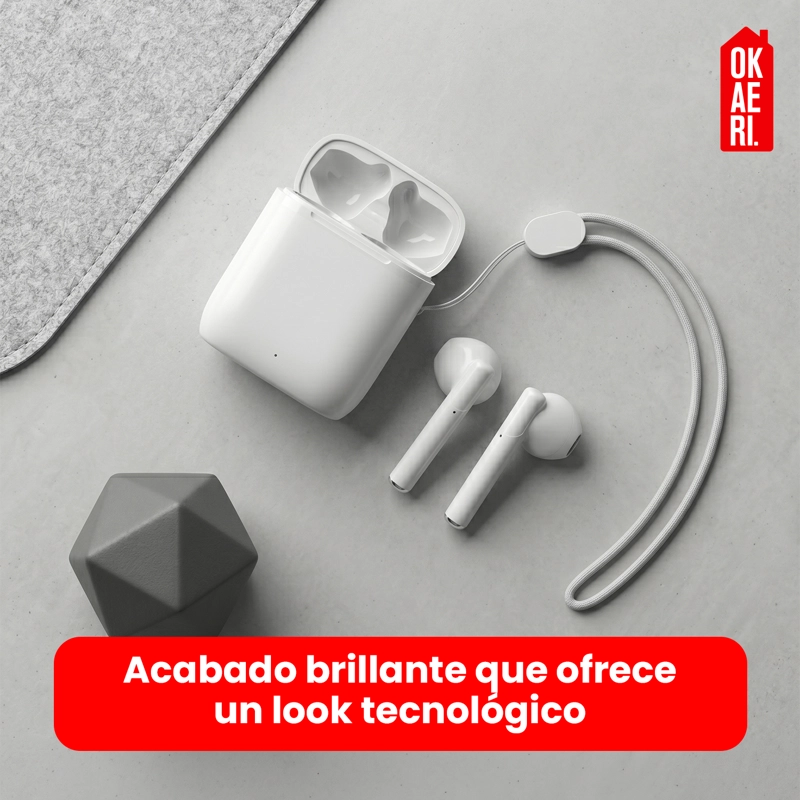 AUDIFONOS INALAMBRICOS BLUETOOTH TWS AP66 MANOS LIBRE BLANCO - 5